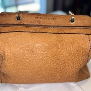 Plinio Visona Caramel Leather Shoulder Bag
